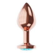 Пробка цвета розового золота с малиновым кристаллом Diamond Topaz Shine L - 8,3 см. - Lola Games - купить с доставкой в Ставрополе