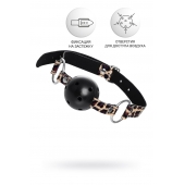 Черный кляп-шар на леопардовых ремешках Anonymo - ToyFa - купить с доставкой в Ставрополе