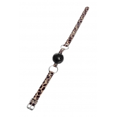 Черный кляп-шар на леопардовых ремешках Anonymo - ToyFa - купить с доставкой в Ставрополе