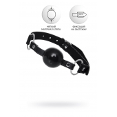 Черный кляп-шар на кожаных ремешках Anonymo - ToyFa - купить с доставкой в Ставрополе