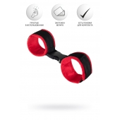 Красно-черные велюровые наручники Anonymo - ToyFa - купить с доставкой в Ставрополе