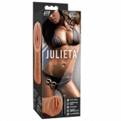 Мастурбатор-вагина цвета карамели Julieta с вибрацией - Blush Novelties - в Ставрополе купить с доставкой