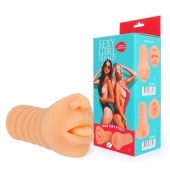 Телесный мастурбатор-ротик с высунутым язычком - Bior toys - в Ставрополе купить с доставкой