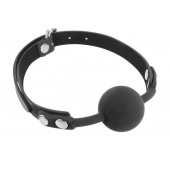 Черный силиконовый кляп-шарик на ремешках - Fetish Tentation - купить с доставкой в Ставрополе