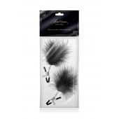 Зажимы на соски с черными пуховыми кисточками Sweet Caress Feather Nipple Clumps - Sweet Caress - купить с доставкой в Ставрополе