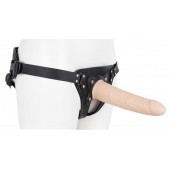 Пустотелый страпон Harness CLASSIC с бандажом - 19,5 см. - LOVETOY (А-Полимер) - купить с доставкой в Ставрополе