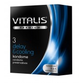 Презервативы VITALIS PREMIUM delay   cooling с охлаждающим эффектом - 3 шт. - Vitalis - купить с доставкой в Ставрополе