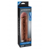 Коричневая насадка с кольцом Perfect 2 Extension with Ball Strap - 19 см. - Pipedream - в Ставрополе купить с доставкой