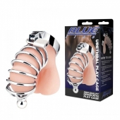 Серебристая клетка для члена Urethral Play Cage - BlueLine - купить с доставкой в Ставрополе