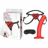 Красный поясной фаллоимитатор Red Heart Strap on Harness   5in Dildo Set - 12,25 см. - Lux Fetish - купить с доставкой в Ставрополе