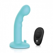 Голубая изогнутая насадка 6in Remote Control Ripple P-Spot G-Spot на черных трусиках - 16 см. - Pegasus - купить с доставкой в Ставрополе