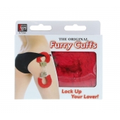 Металлические наручники с красной меховой опушкой METAL HANDCUFF WITH PLUSH RED - Dream Toys - купить с доставкой в Ставрополе