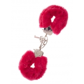 Металлические наручники с красной меховой опушкой METAL HANDCUFF WITH PLUSH RED - Dream Toys - купить с доставкой в Ставрополе