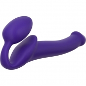 Фиолетовый безремневой страпон Silicone Bendable Strap-On - size S - Strap-on-me - купить с доставкой в Ставрополе