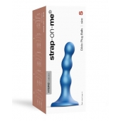 Голубая насадка Strap-On-Me Dildo Plug Balls size S - Strap-on-me - купить с доставкой в Ставрополе