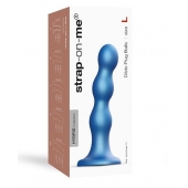 Голубая насадка Strap-On-Me Dildo Plug Balls size L - Strap-on-me - купить с доставкой в Ставрополе