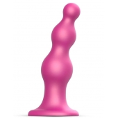 Розовая насадка Strap-On-Me Dildo Plug Beads size L - Strap-on-me - купить с доставкой в Ставрополе