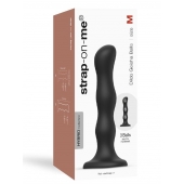 Черная насадка Strap-On-Me Dildo Geisha Balls size M - Strap-on-me - купить с доставкой в Ставрополе