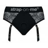 Черные трусики для насадок Diva Lingerie Harness - size S - Strap-on-me - купить с доставкой в Ставрополе