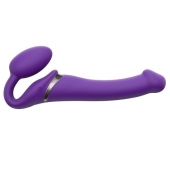 Фиолетовый безремневой вибрострапон Silicone Bendable Strap-On - size M - Strap-on-me - купить с доставкой в Ставрополе