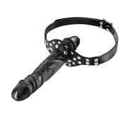 Черный кляп-фаллоимитатор Double Penis Gag - Fetish Tentation - купить с доставкой в Ставрополе