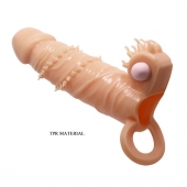 Телесная удлиняющая вибронасадка Penis Sleeve Connor - 17 см. - Baile - в Ставрополе купить с доставкой