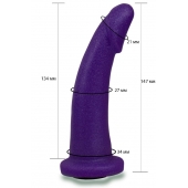 Фиолетовая гладкая изогнутая насадка-плаг - 14,7 см. - LOVETOY (А-Полимер) - купить с доставкой в Ставрополе