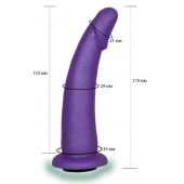 Фиолетовая гладкая изогнутая насадка-плаг - 17 см. - LOVETOY (А-Полимер) - купить с доставкой в Ставрополе