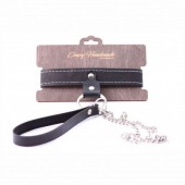 Узкий однослойный ошейник с поводком - Crazy Handmade - купить с доставкой в Ставрополе