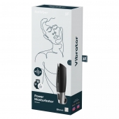 Черный мастурбатор с вибрацией Power Masturbator - Satisfyer - в Ставрополе купить с доставкой