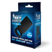 Черная открытая насадка на пенис с кольцом для мошонки XXXL-size - 9,9 см. - Sex Expert - в Ставрополе купить с доставкой
