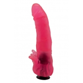 Розовая насадка для страпона с клиторальными лепестками - 18,5 см. - LOVETOY (А-Полимер) - купить с доставкой в Ставрополе