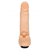 Телесная гелевая насадка-фаллос с клиторальными лепестками - 18,5 см. - LOVETOY (А-Полимер) - купить с доставкой в Ставрополе