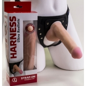 Страпон Harness из двух предметов: трусики с плугом и насадка-фаллос - 17 см. - LOVETOY (А-Полимер) - купить с доставкой в Ставрополе