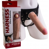 Реалистичный страпон Harness из трусиков и насадки-фаллоса - 18,5 см. - LOVETOY (А-Полимер) - купить с доставкой в Ставрополе
