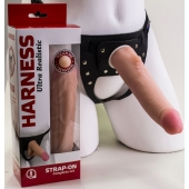 Реалистичный страпон Harness из трусиков и насадки-фаллоса - 18,5 см. - LOVETOY (А-Полимер) - купить с доставкой в Ставрополе