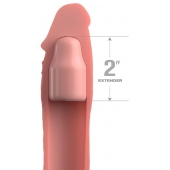Телесная насадка-удлинитель 2 Inch Silicone X-tension with Strap - 20,3 см. - Pipedream - в Ставрополе купить с доставкой
