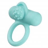 Аквамариновое эрекционное виброкольцо Silicone Rechargeable Nubby Lover’s Delight - California Exotic Novelties - в Ставрополе купить с доставкой