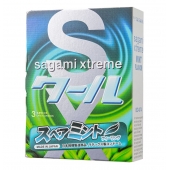 Презервативы Sagami Xtreme Mint с ароматом мяты - 3 шт. - Sagami - купить с доставкой в Ставрополе