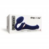 Синий безремневой страпон Multi Orgasm Size S с клиторальной стимуляцией - Strap-on-me - купить с доставкой в Ставрополе