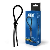 Черное силиконовое лассо с шариком для утяжки - Sex Expert - в Ставрополе купить с доставкой