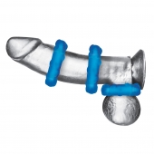 Комплект из трех голубых эрекционных колец 3-Pack Ribbed Rider Cock Ring Set - BlueLine - в Ставрополе купить с доставкой