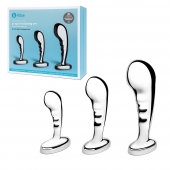 Набор из 3 стальных стимуляторов простаты Stainless Steel P-spot Training Set - b-Vibe - в Ставрополе купить с доставкой