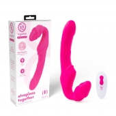 Розовый безремневой страпон на радиоуправлении Strapless Together - 22 см. - Together Toy - купить с доставкой в Ставрополе