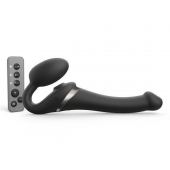 Черный безремневой страпон Multi Orgasm Size S с клиторальной стимуляцией - Strap-on-me - купить с доставкой в Ставрополе