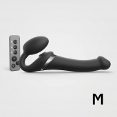 Черный безремневой страпон Multi Orgasm Size M с клиторальной стимуляцией - Strap-on-me - купить с доставкой в Ставрополе
