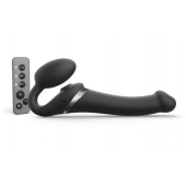 Черный безремневой страпон Multi Orgasm Size M с клиторальной стимуляцией - Strap-on-me - купить с доставкой в Ставрополе