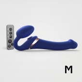 Синий безремневой страпон Multi Orgasm Size M с клиторальной стимуляцией - Strap-on-me - купить с доставкой в Ставрополе