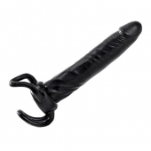 Чёрная насадка-фаллос для двойного проникновения INFLATABLE DILDO SLIM DONG  - 13,5 см. - Toyz4lovers - в Ставрополе купить с доставкой