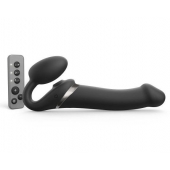 Черный безремневой страпон Multi Orgasm Size L с клиторальной стимуляцией - Strap-on-me - купить с доставкой в Ставрополе